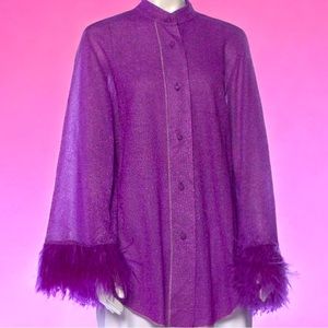 NWT Oseree sparkly purple long sleeve shirt 💜✨  🪶 plumage collection